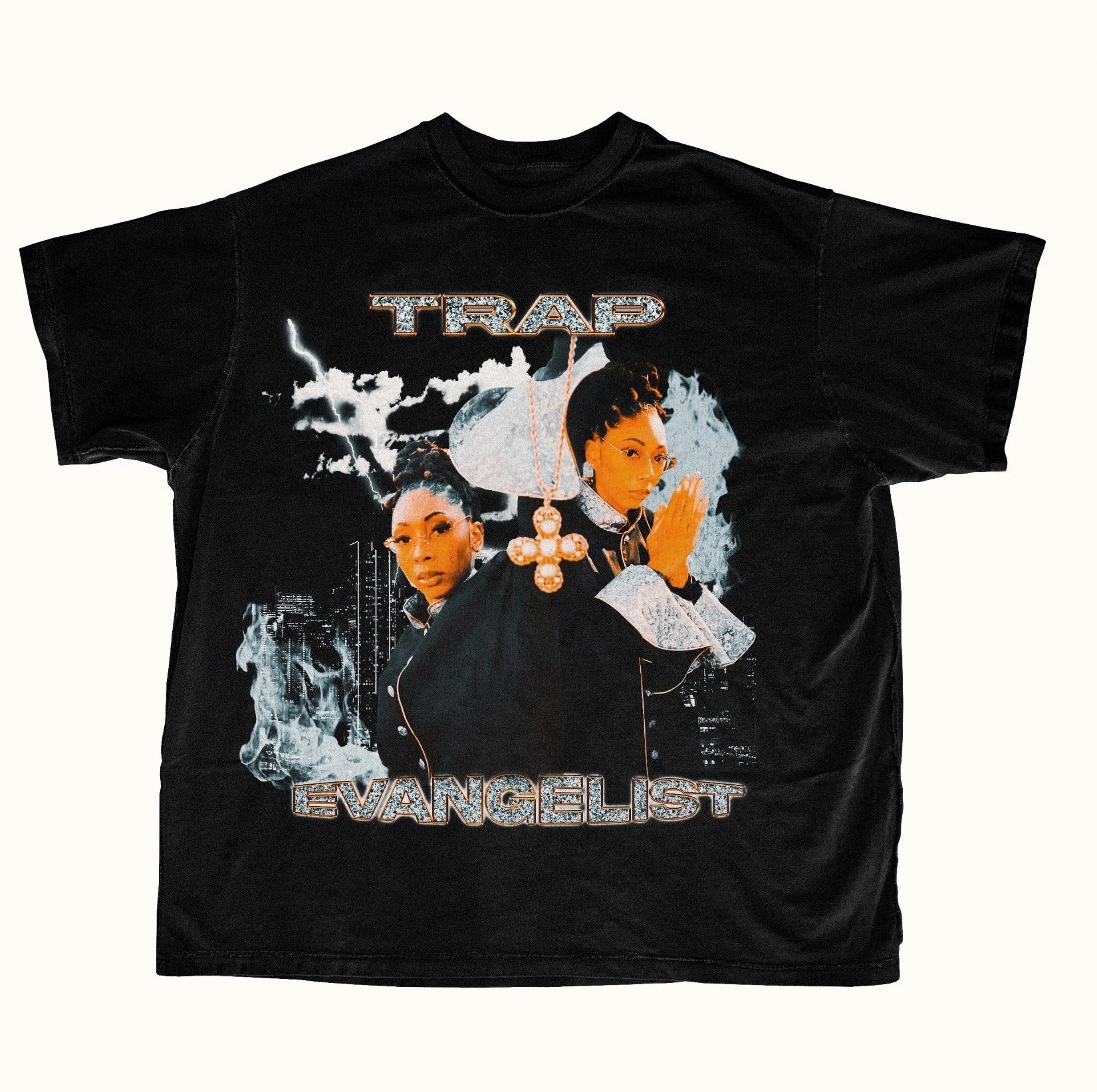 Oversized Trap Evangelist Rap tee — Maya Marchelle